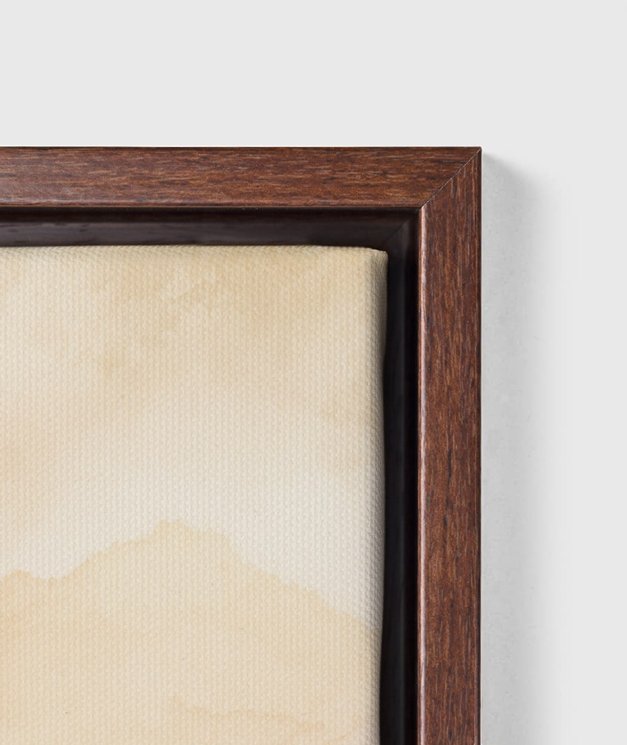 Personalised Dark Wood Frame Canvas