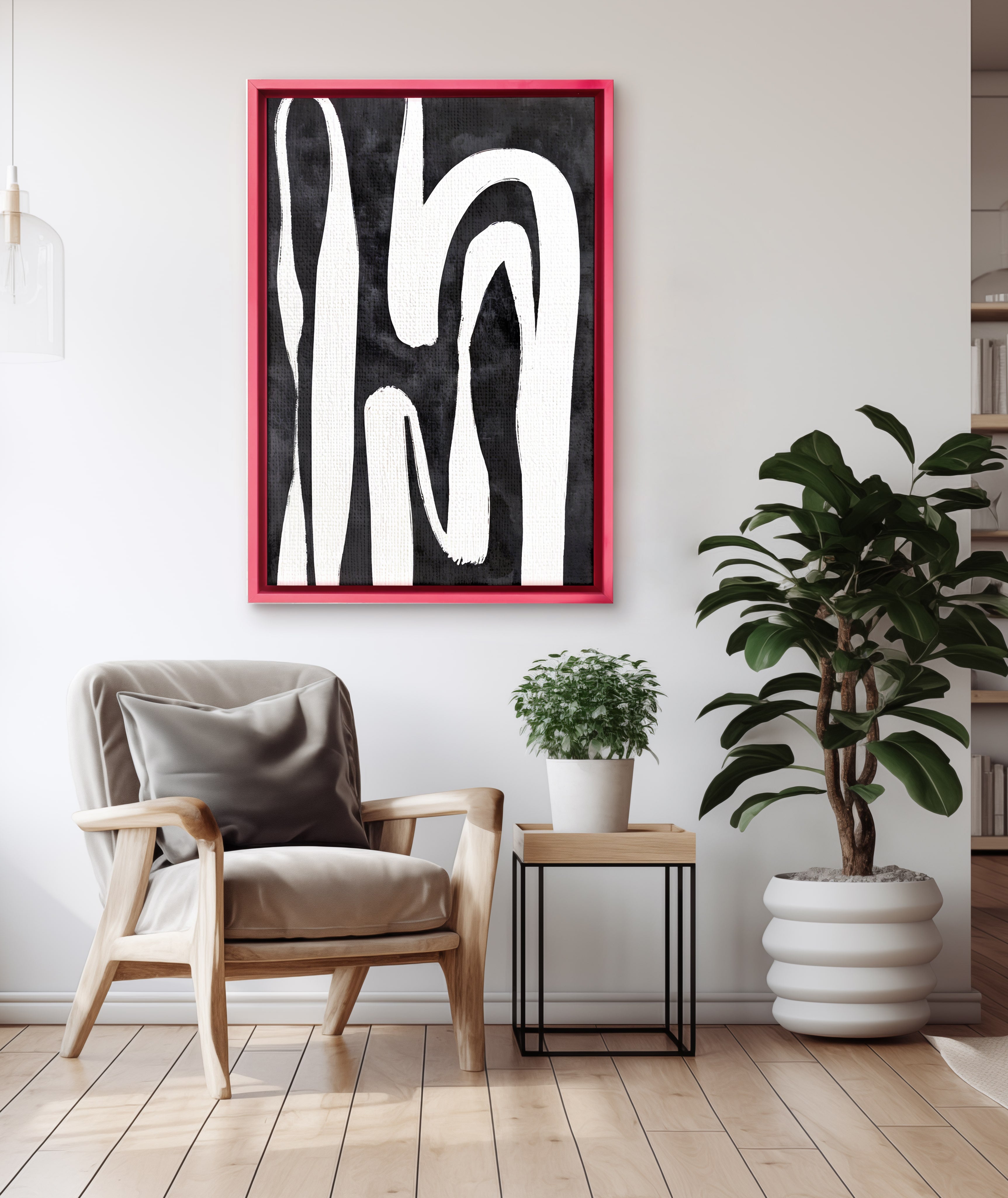 Personalised Neon Pink Frame Canvas