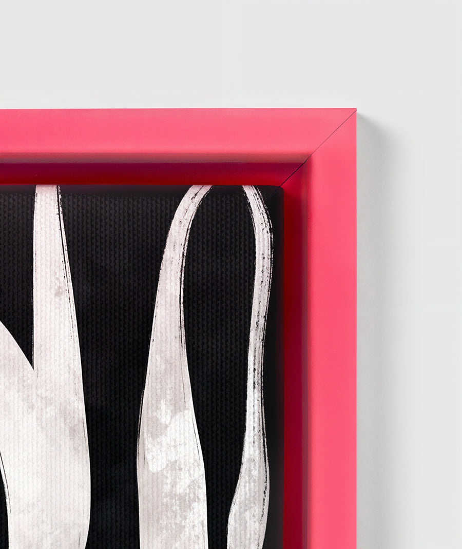 Personalised Neon Pink Frame Canvas