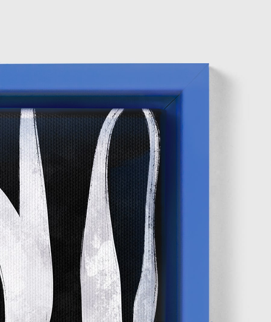 Personalised Neon Blue Frame Canvas