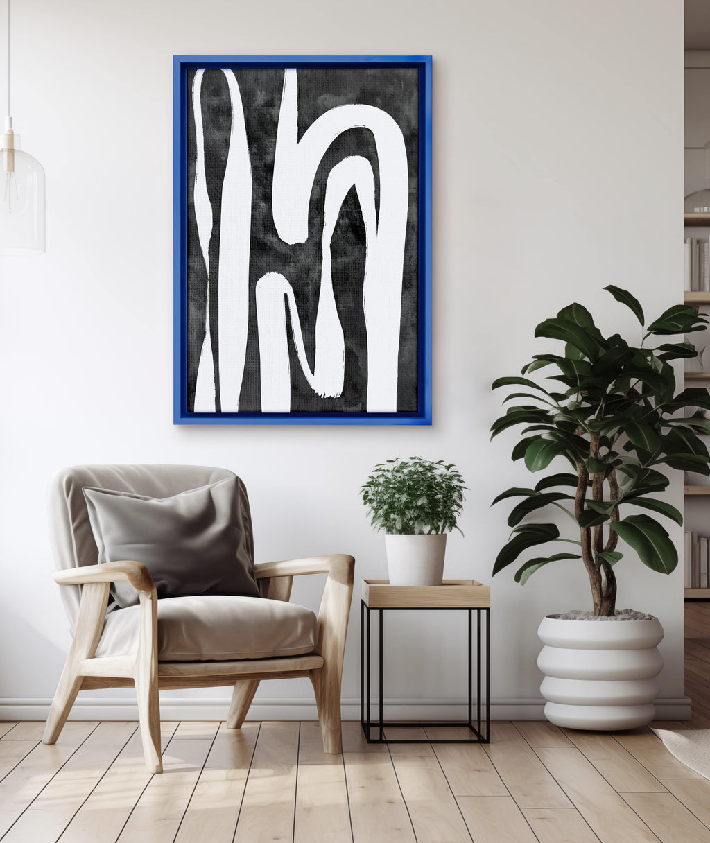 Personalised Neon Blue Frame Canvas